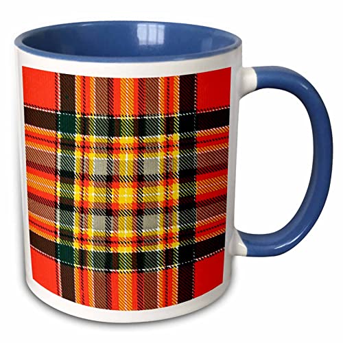 3dRose MACINTOSH CHIEFTAIN Clan Kilt Scottish Tartan 11oz Two-Tone Blue Mug