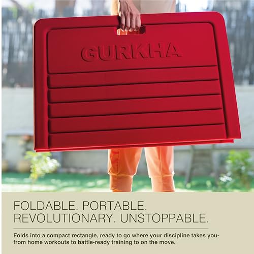 Image of 13mm GURKHA Foldable Performance Yoga Mat for Men & Women | Non-Slip, India's First Foldable Extra-Cushioned Mat for Yoga, Pilates, HIIT & Floor Workouts | Portable, Durable & Lightweight Fitness Mat - Eternal Power (Black) | 170 cms x 70 cms