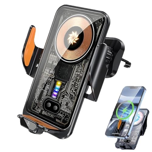 Chirsfairy 66W Fast Car Wireless Charger, 2024 New 66w Car Navigation Support Frame, Super Fast Charge Car Phone Holder, Automatic Clamping Induction Car Mobile Holder, Charging Phone Holder(Black)