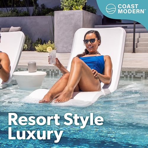 Image of Coast Modern in Pool Lounge Chair - Waterproof & Weighted Chaise Lounger - Outdoor Pool Furniture for Patio or in Baja Shelf