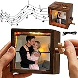 Custom Photo Flip Box Personalized Music Photo Flip Book with Light and Text Hand-Crank Flipbook Box Gifts for Lover Family Friends (Type 1)