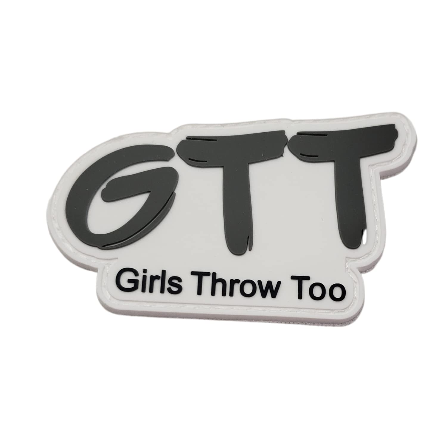 Girls Throw Too Official patch for backpacks cornhole carry bags PVC rubber for cornhole games sets GTT men women kids hook loop (GTT letter logo)