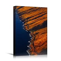 Canvas Wall Art Rocky Seas Beach Beach Blue Coastal Cool Photography Relax/Calm - 12x18 inches
