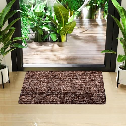 Image of Kuber Industries Door Entrance Mat for Floor & Home Entrance | Lexus Home Decor Entryway Door Mat | Brown