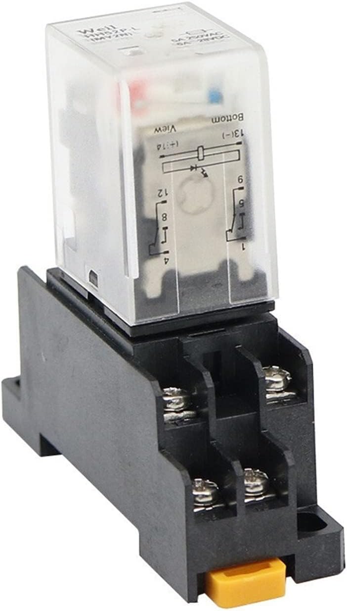 20set MY2NJ HH52P Small Electromagnetic Relay DC/AC 12V 24V 110V 220V 380 Coil General Purpose DPDT 8 Pin Micro with Socket(Dc,48V)