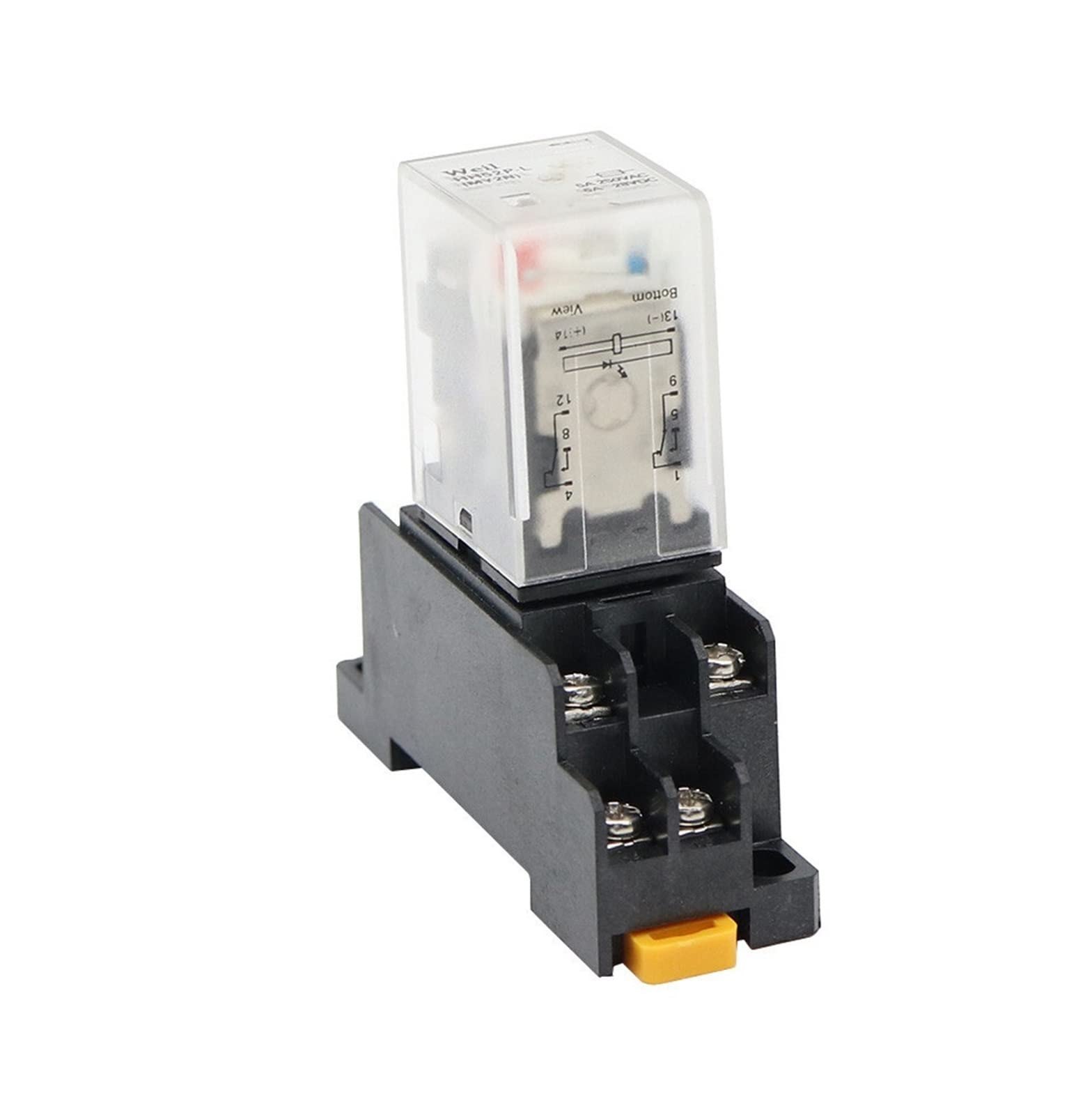 Micro-relais MY2NJ HH52P 220V CA DPDT 8 broches avec embase pour tableau électrique