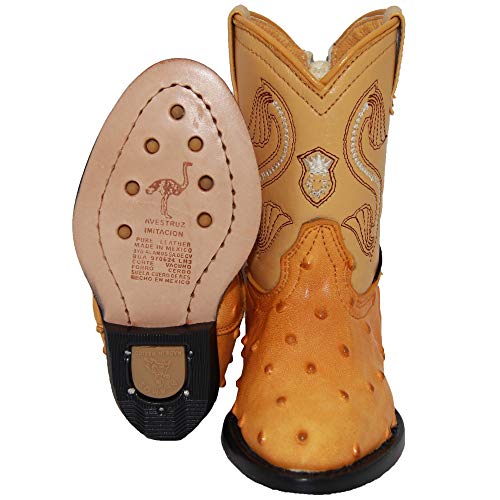 Kids Cowboy Boot Infant Toddler Ostrich Print Western Boot2
