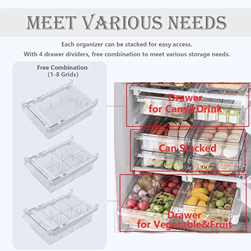 Refrigerator Organizer Bins - Clear Plastic Container Drawer For Egg Vegetable Fruit Snack Drink Food, Home Essentials Organization And Storage For Fridge Kitchen Cabinet Pantry Freezer #TOP2