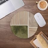Minimalist Geometric Boho Mouse Pad,Mid Century Abstract Mousepad for Desk Home Office Dorm Computers Laptop Accessories,7.9×7.9 Inch