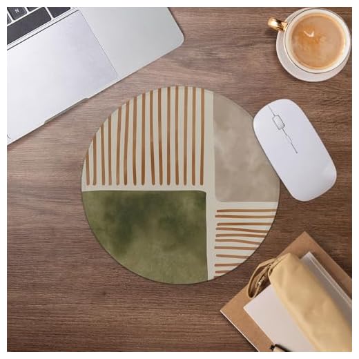Minimalist Geometric Boho Mouse Pad,Mid Century Abstract Mousepad for Desk Home Office Dorm Computers Laptop Accessories,7.9x7.9 Inch