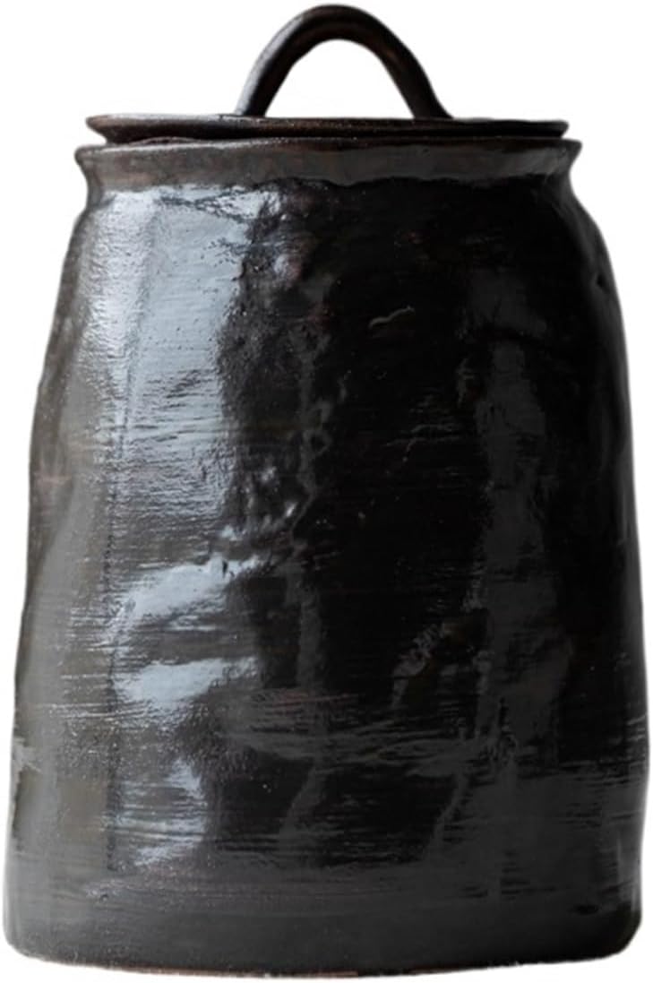 SONGCHAO Sugar Jar Ceramic Tea Container Retro Tea Can Chinese Coffee Powder Can Reusable Kitchen Storage Jar Sugar Jar Tea Canister (Color : A)