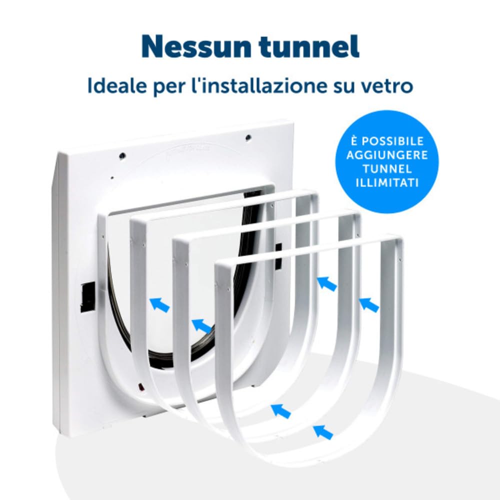 PetSafe Staywell Classic, Gattaiola Manuale per Gatti, Chiusura Magnetica, 4 modalità di Bloccaggio, Entrata e Uscita, Montagio Facile, Tunnel Non Incluso, Gatti Fino a 7 kg, Bianco