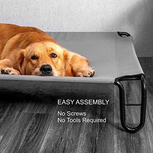BestVida Erhöhtes Hundebett, 122 x 83,8 x 20,3 cm, groß, Grau