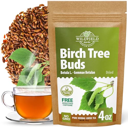 Image of 4 oz. Birch Tree Buds Herbal Tea (Betulae Gemmae) - 113g Dried Birch Tree Buds Betula Pendula Herb Tea Hojas Te De Abedul