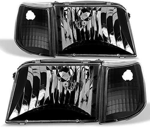 AKKON - For 93-97 Ford Ranger Pickup Truck Chrome Clear Headlights Replacement + Corner Signal Light Lamps Set