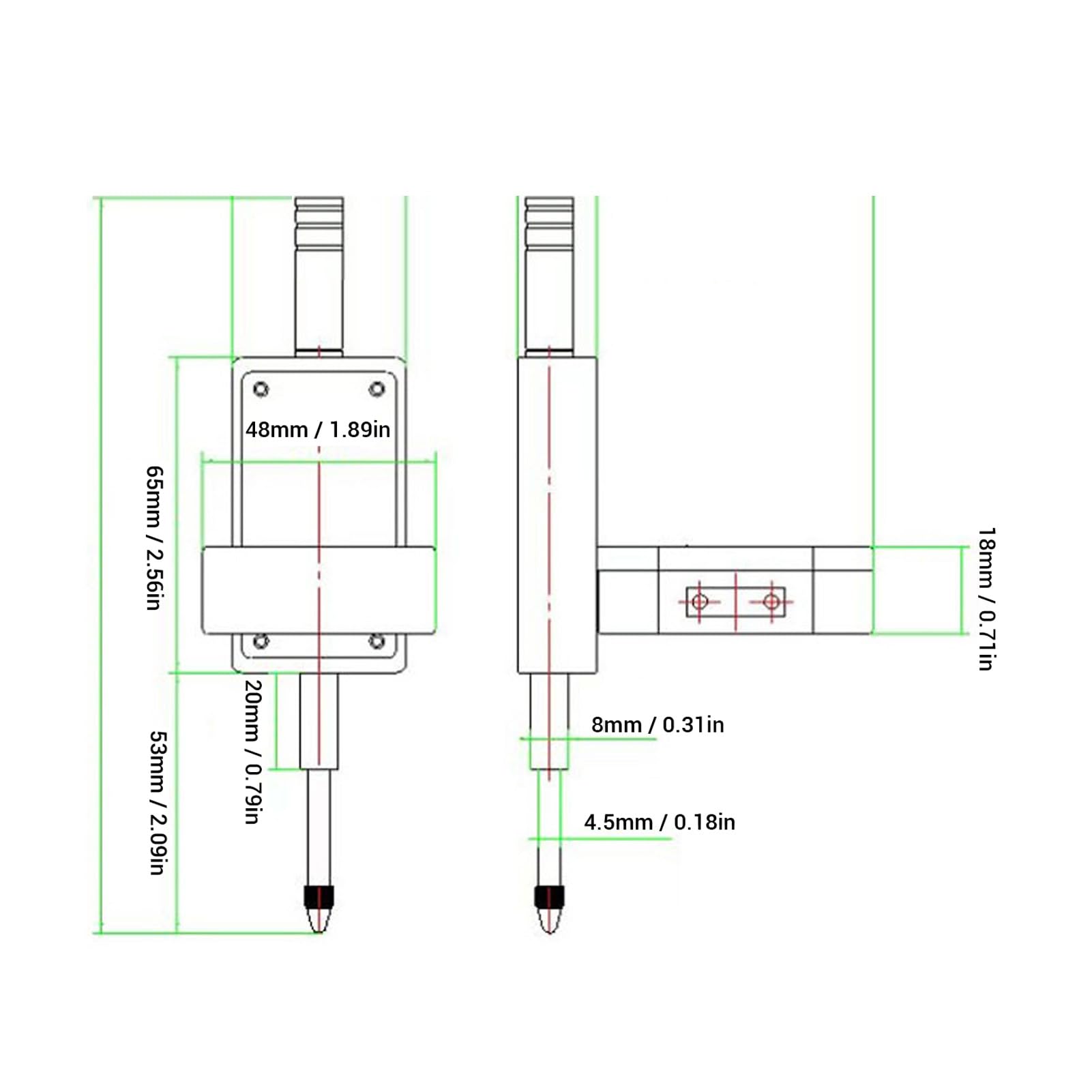 Luocute Indicador Digital de Dial, Medidor de Precisión 0-10 Mm y Pulgadas para Tallas Mecánicas