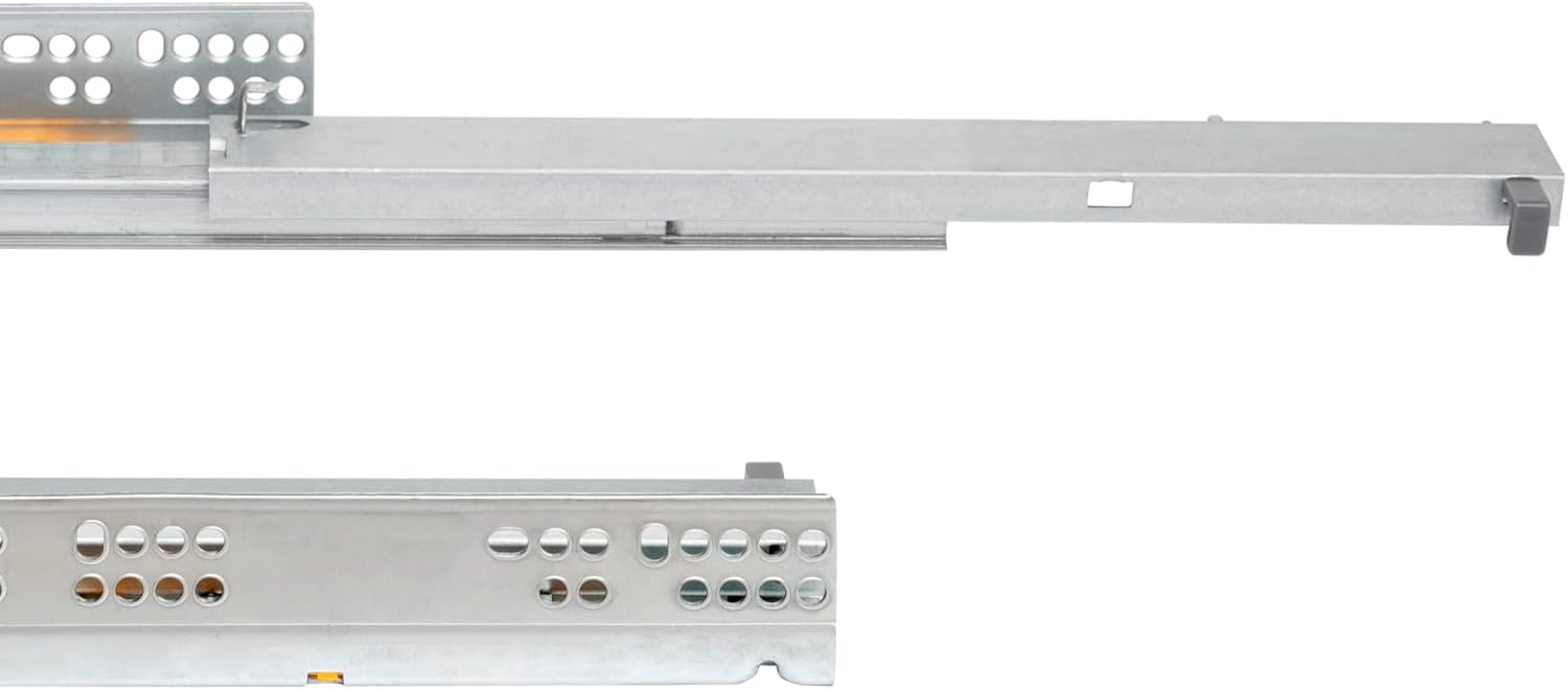 Underfloor guide, load capacity: 30 kg (67 lbs), 250 mm (9-27/32 inches), full extension with soft-close, 3124005 for wooden drawer, wooden drawer, wooden shelf