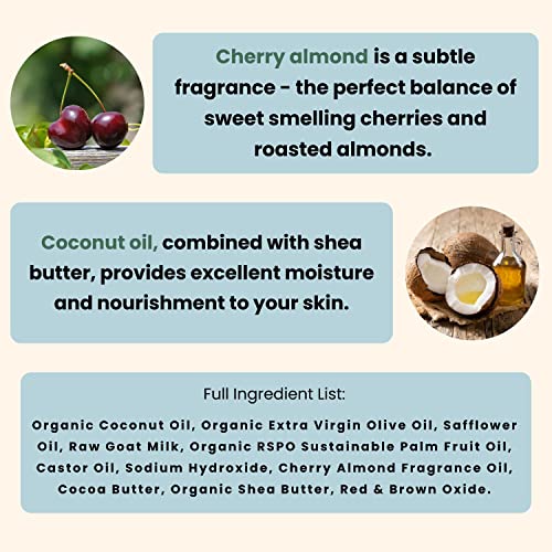 Way Natural Goat Milk Soap, Cherry Almond - Moisturizing, Nourishing, Gentle Body Soap Bars - Artisan, Natural Bar Soap For Women And Men - Cruelty Free Goat Soap - Handmade Organic Soap Bar, Goats Milk Soap Made In Usa - 3 Pack (5 Oz Large Bars) #TOP3