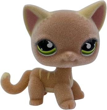 Custom Flocked Pet Shop Toy Fuzzy Animal Figure Short Hair Cat Kitty Kitten Deer OOAK #525