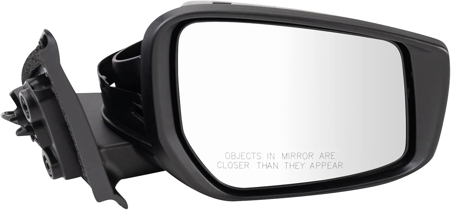 TRQ Passenger Side Mirror Assembly Power Textured Black Foldaway Compatible with 2020-2021 Nissan Kicks S