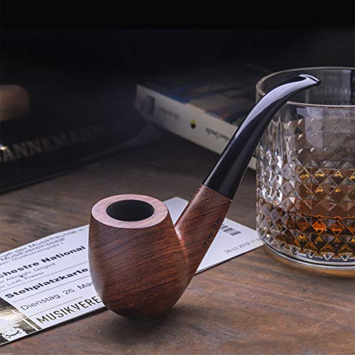 Free Boy Tobacco Smoking Pipe, Leather Pipe Pouch Handmade Wood Pipe Accessories - Thumbnail 6