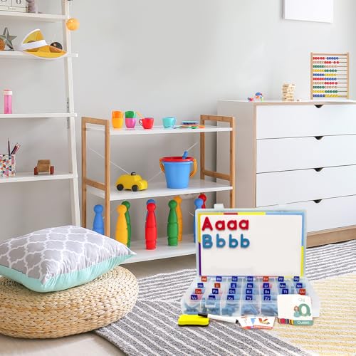 Kit de lettres magnétiques en mousse avec tableau double face et boîte - 6