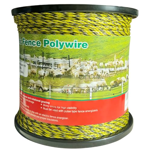 GGTYHAO Cerca Elétrica Atualizada Polywire 3366 Pés 1026 Metros, 6 Fios de Aço Inoxidável para Condu