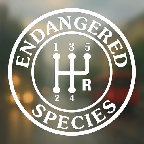 Endangered Species Decal - Manual Transmission Gear Shift Vinyl Sticker for Car Truck SUV Laptop - Waterproof Durable - Gift for Driving Enthusiast