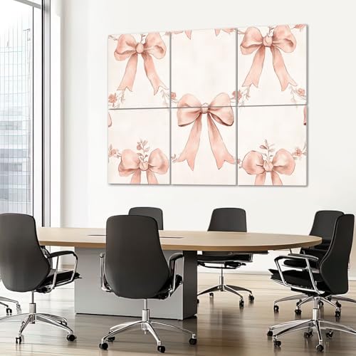 Paneles acústicos de arte 6 pack, absorción de sonido, color rosa pastel, medidas totales 72"x48", auto adhesivos para estudios y oficinas miniatura 7