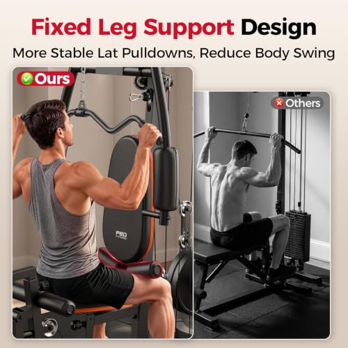 Image of SPORTSROYALS Home Gym, Multifunctional Workout Station with Leg Press