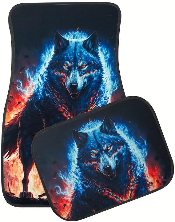 4 Pieces Car Floor Mats, Wolf Galaxy Print Vehicle Floor Protection Rugs Car Mats with Anti-Slip Backing, All Weather Protection, Univerdal Fit for Automotive SUV, Sedan, Van,Car Accessories - Image 5