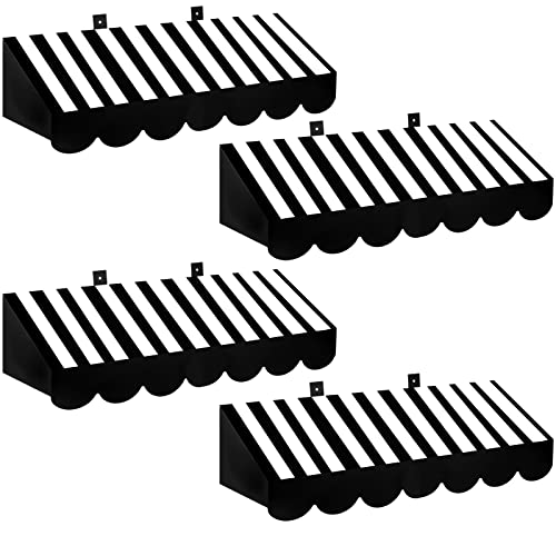 Image of Tallew 4 Pcs 3D Circus Awning Wall Decoration Farmers Market Party Decorations Carnival Awning for Halloween Carnival Theme Party Classroom Decorations(Black and White)