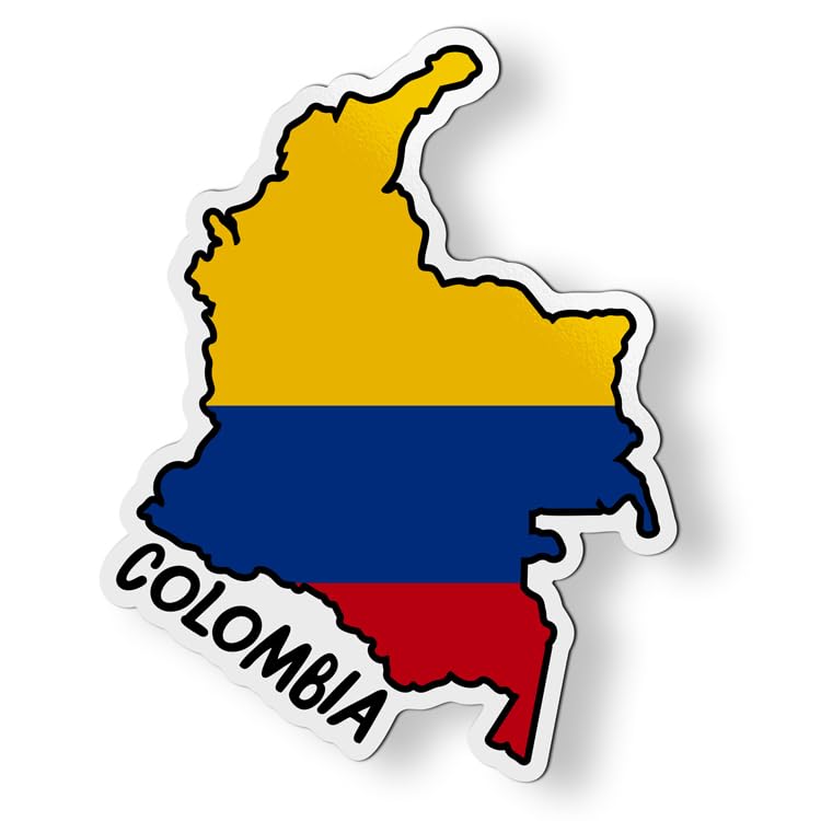 Imán decorativo rectangular mapa de Colombia 4.5" miniatura 1
