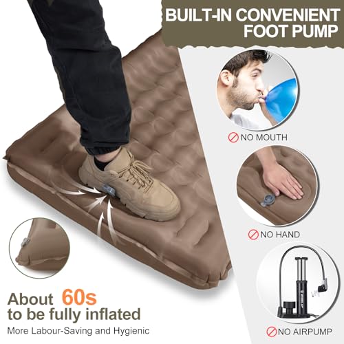Matelas isolant de camping anti mal de dos tapis gonflable étanche de 12 cm - 5