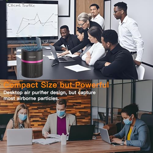 MEGAWISE Portable Air Purifier, H13 True HEPA 3-in-1 Filter, 99.97% 0.3 Micron Filtration, Dust Smoke Pet Dander, Ozone Free, Ultra-Quiet 24dB, Small Tabletop Air Cleaner for Bedroom Home Office by MEGAWISE - Image 5