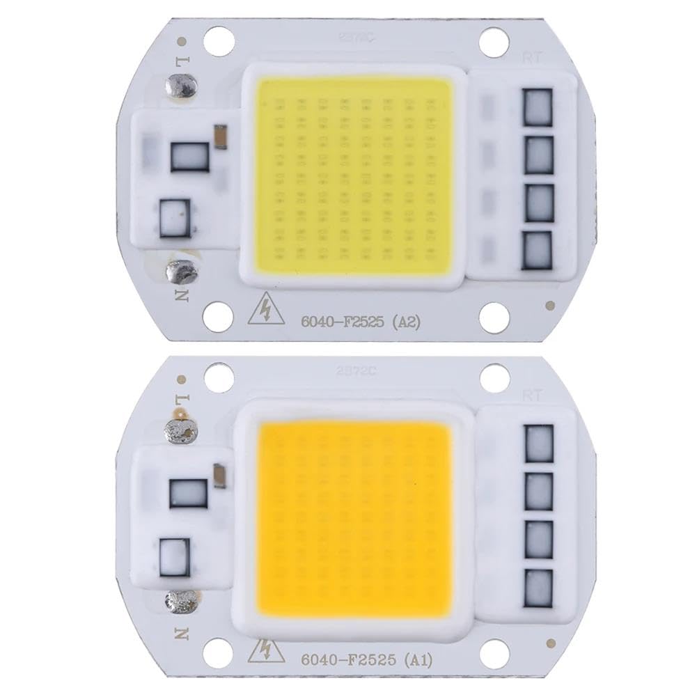 chip LED integrato, Lampada di ricambio a LED COB da 50 W CA 110 V/220 V for faretto da campeggio, bianco caldo/freddo, 2-6 pezzi(Cool White 110v,50W 2pcs)