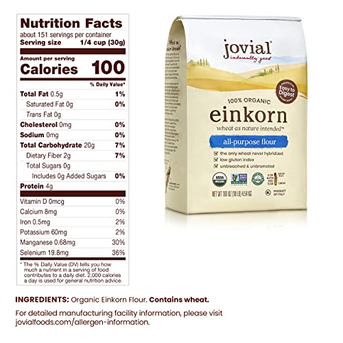 Jovial 100% Organic Einkorn All-Purpose Flour, 10 Pounds #TOP1