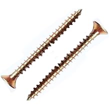 Wood Screws 4.0 x 50mm Countersunk, Yellow Zinc Plated, 50 Pack