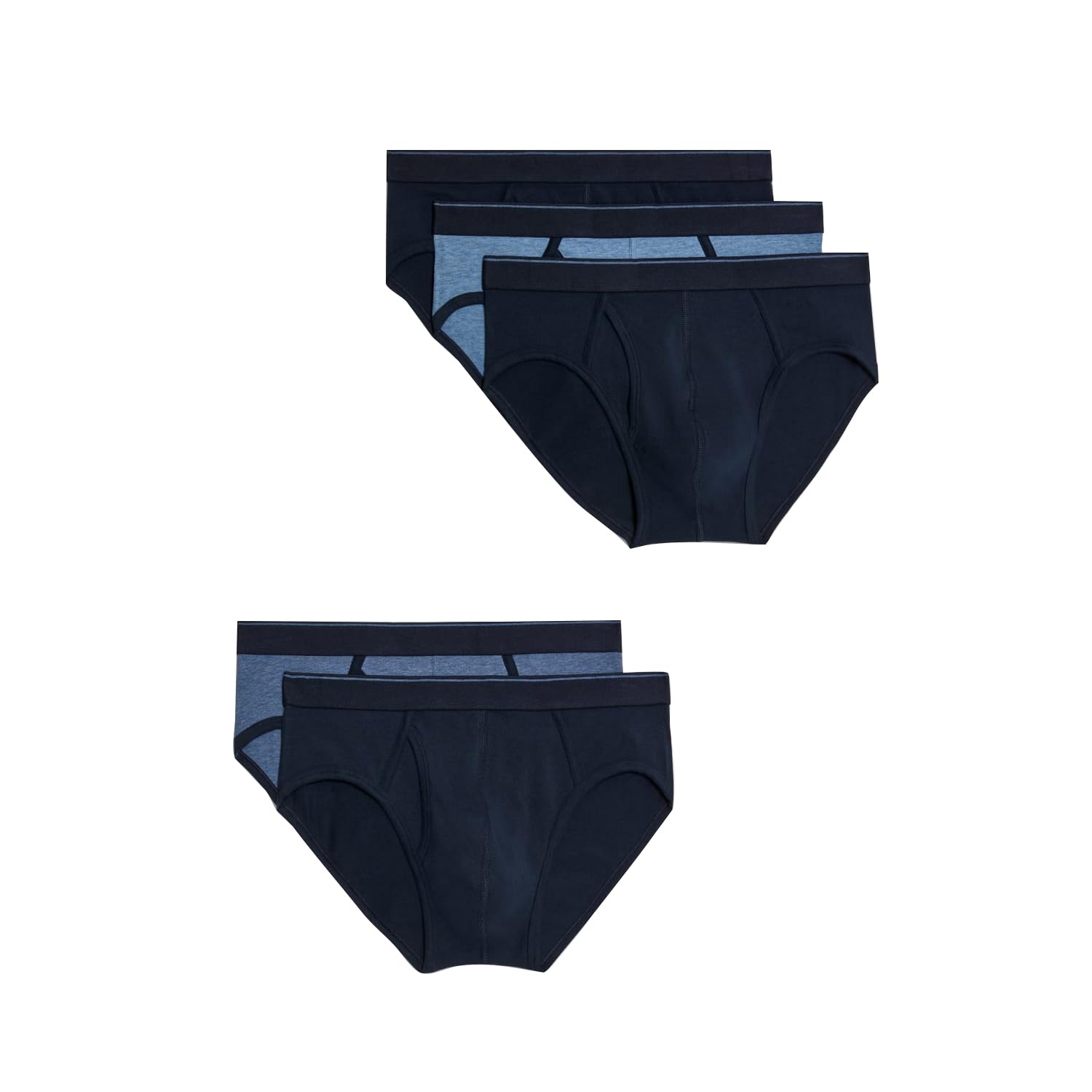 marks & spencer Men's Cotton Blend High Rise Modern Regular Solid Brief (Pack of 5)-picture-37
