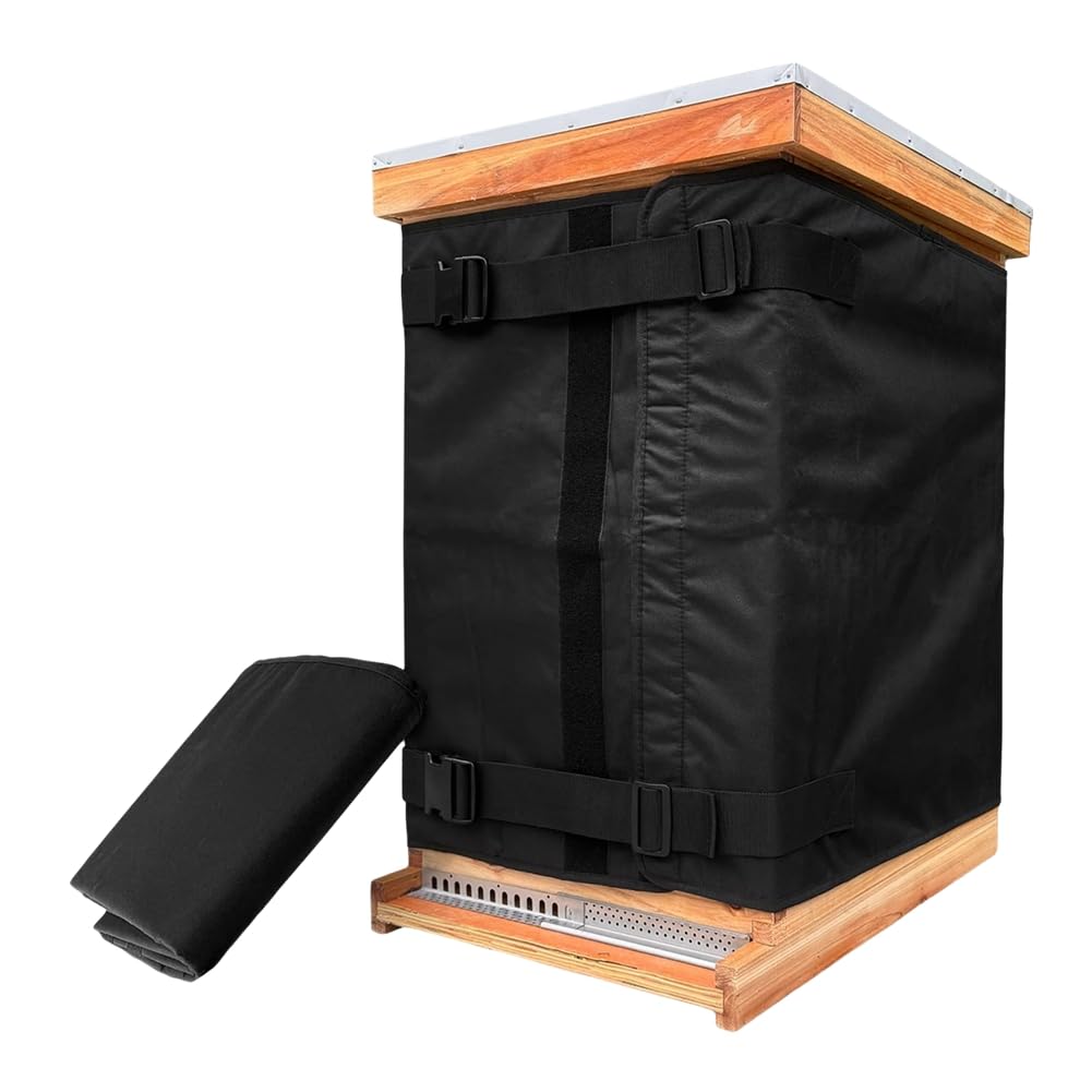 UDSKNV[KSL Bee Winter Beehive Wrap for 8 and 10 Frame Hives, Adjustable Beekeeping Supplies,600D Oxford Insulated Cover