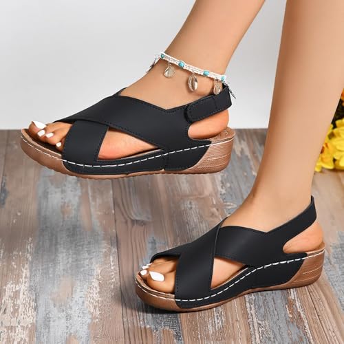 Platform Sandals Women Dressy Lightweight Arch Support Sandals Casual Crisscross Strap Open Toe Summer Shoes 20253