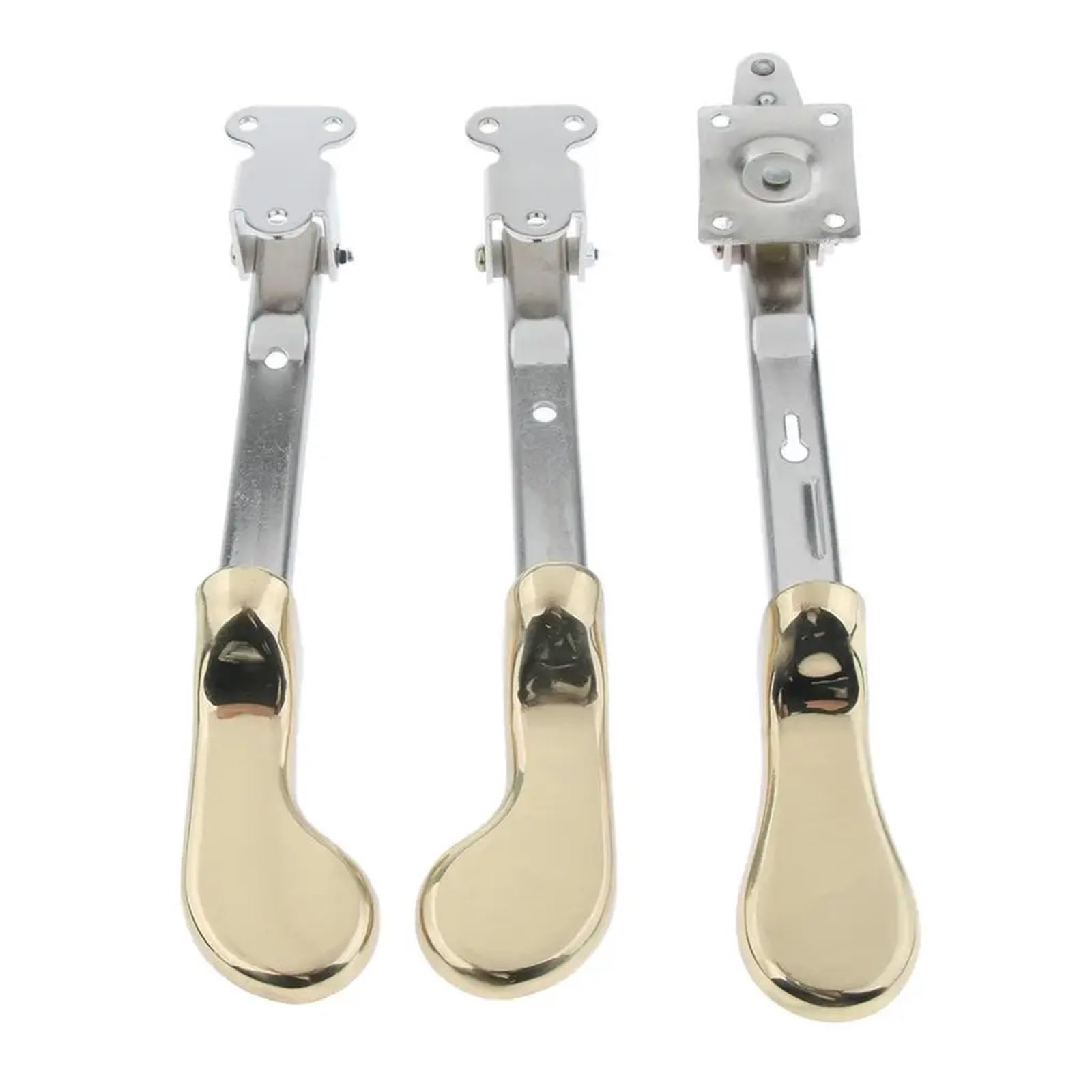 Tooyful 3 Pieces Aluminium Piano Sustain Pedal Mechanism Damper Foot Pedal Connection Switch for Upright Piano Parts(Golden)