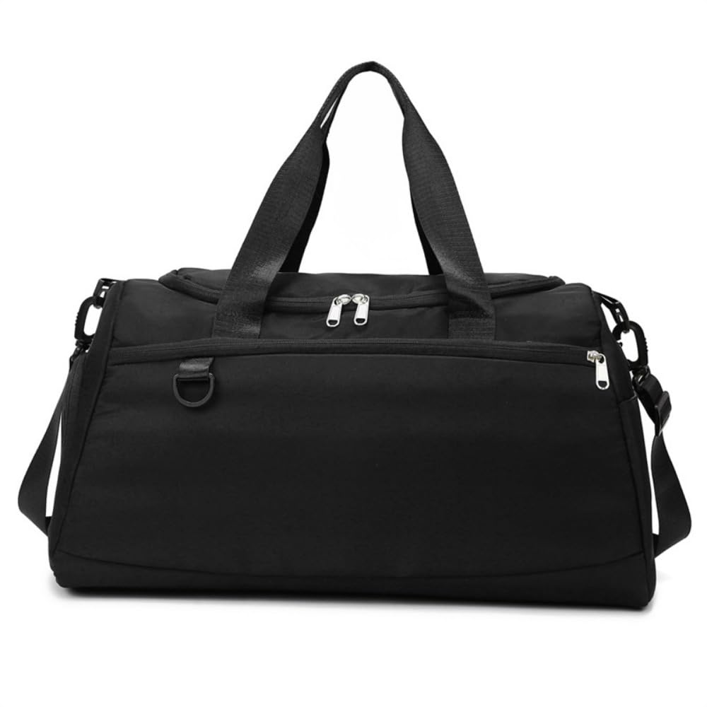 Linghe Sports Gym Bag with Shoe Compartment and Wet Bag Waterproof Large Capacity Travel Duffel Bag for Weekend Gym Vacation Hiking(Black)