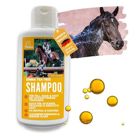 EMMA ♥ champú para Caballos y Perros con Aceite del árbol del té I ph-Neutro y Suave I para Piel Sensible, Seca, Picante, escamosa y costrosa I Eczema I picor y caspa I 500ml