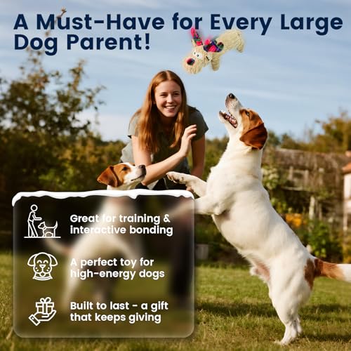 ROSAUI Hundespielzeug Weihnachten, Quietschend Spielzeug für Große Mittlere Kleine Hunde. Geschenke Kuscheltier Rentiere, Hunde