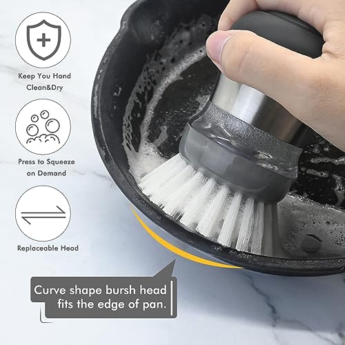 Shadowgallery Recargas de escova de palma para escova de prato OXO Steel - pacote com 4 cabeças de e