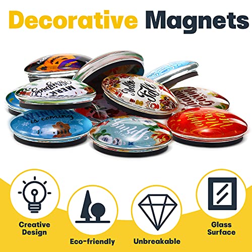 Set de 12 imanes de vidrio decorativos para refrigerador miniatura 4