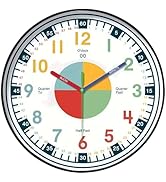 KIPIDA Kinder Wanduhr Leise Ohne Ticken 30CM Uhr Kinderzimmer Digital Batteriebetrieben Lernuhr M...