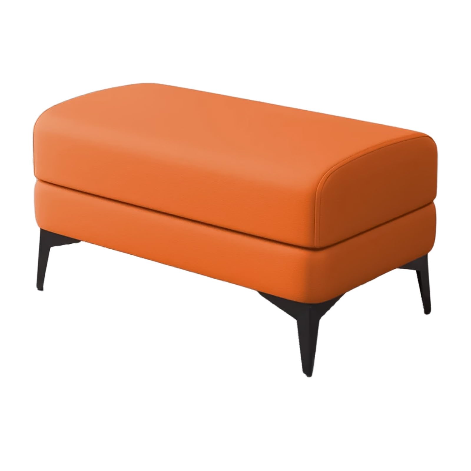 GHFXSCV Padded Bench for Bedroom & Dining Table, Faux Leather Long Storage Bench, 330 lbs Capacity, Stylish Shoe Rack for Living Room & Entryway (Orange, 60cm)
