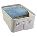 mDesign Cotton Fabric Bathroom Storage Bin for Magazines, Toilet Paper, Bath Towels - Medium, Light Gray